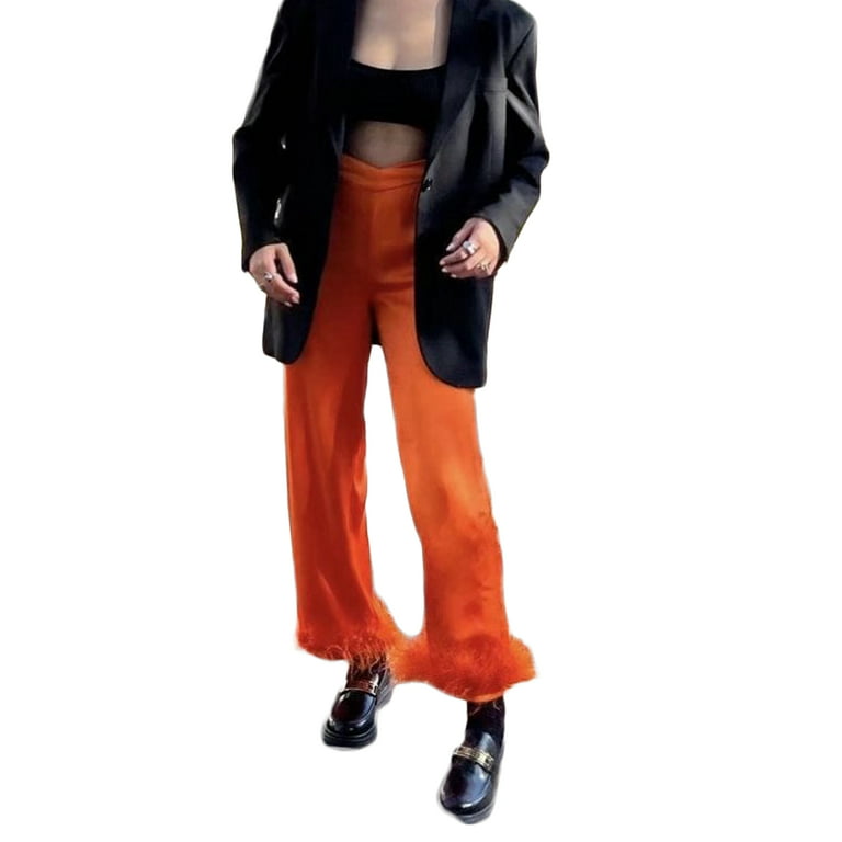 ZARA Orange Cropped Pants for Women