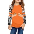 thumbnail image 2 of Boys Halloween Shirts for Kids Long Sleeve Spooky Graphic Tees Raglan Sleeve Pumpkin T-Shirt, 2 of 4