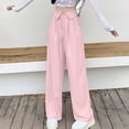 thumbnail image 2 of UAMVSH High Waisted Work Pants for Women Fold over High Waist Pleated Business Dress Pants Plus Size Casual Office Pockets Pants(Large,Pink), 2 of 5