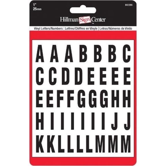 Hillman Fasteners 842286 1 in. Letters & Numbers Kit, Black & White