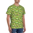 thumbnail image 2 of Bixox Men's Cute Green Frog Printed Short Sleeve Skinny Athletic T-Shirt, 2 of 6
