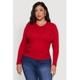thumbnail image 2 of Women's Plus Size Long Sleeve V Neck Tee, 2 of 5