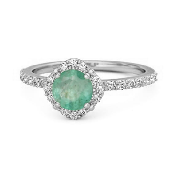 0.25 Ctw Emerald Solitaire Accents 925 Sterling Silver Friendship Women Valentines Day Gifts Ring