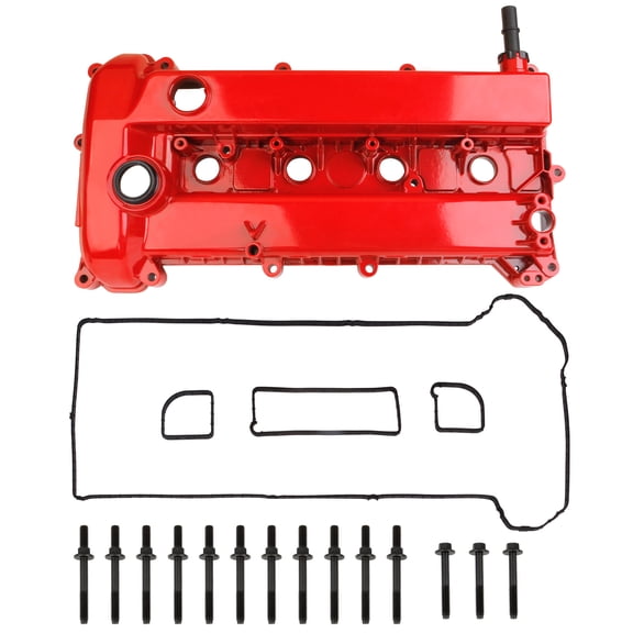 MITZONE Aluminum Valve Cover Compatible with Mazda 3 2.3L 2.0L Naturally Aspirated 2006 2007 2008 2009 Replace L3N5-10-210C L3N5-10-210A L3N5-10-210B Red