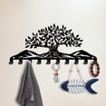 thumbnail image 2 of Iron Wall Mounted Hook Hangers 10-Hook Decorative Organizer Rack for bag Clothes Key Scarf Hanging Holder with Screws Black Tree of Life 115x250mm., 2 of 7