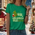 thumbnail image 6 of idosla Womens Christmas Light Shirt: Merry Christmas Tee Shirts Xmas T-Shirt Christmas Bright Short Sleeves Top (Green, M), 6 of 8