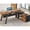 Rustic Brown, variant on 70.9" Executive Desk with 3 Drawers and Storage Shelves, L Shaped Computer Desk for Home Office, Bedroom, Study Room