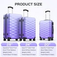 thumbnail image 3 of 28-inch PC + ABS Large Checked Suitcase with Spinner Wheels and TSA Lock for Travel Trips Business, Purple, 3 of 10