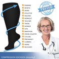 thumbnail image 5 of 3 Pairs Copper Compression Socks for Plus Size Women & Men Circulation 20-30 mmHg Knee High- Better Blood Flow, Swelling, Best Support for Medical, Running, Nursing, 5 of 7