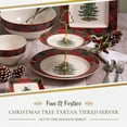 thumbnail image 2 of Spode Christmas Tree Tartan 2-Tiered Server, Holiday Cupcake Stand, Dessert Display Set, Earthenware Serving Platter, 10" & 8" Plates, Dishwasher Safe Serveware for Appetizers, Desserts, Cookies, 2 of 7