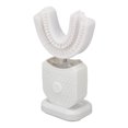 thumbnail image 2 of Cepillos de dientes sónicos en forma de U, automáticos, inalámbricos, recargables, IPX7, impermeables, LED azules, cepillos de dientes blanqueadores, blanco, 2 of 9