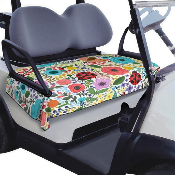 Refined Flowers Golf Cart Seat Cover 51"x31" Front Bench Towel Style Cover Golf Cart Seat Protector Microfiber Made