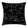 thumbnail image 1 of Physics Throw Pillow Cushion Cover, Mechanical Sketches and Formulas on Blackboard Looking Backdrop Print, Decorative Square Accent Pillow Case, 18" X 18", Charcoal Grey and White, by Ambesonne, 1 of 2