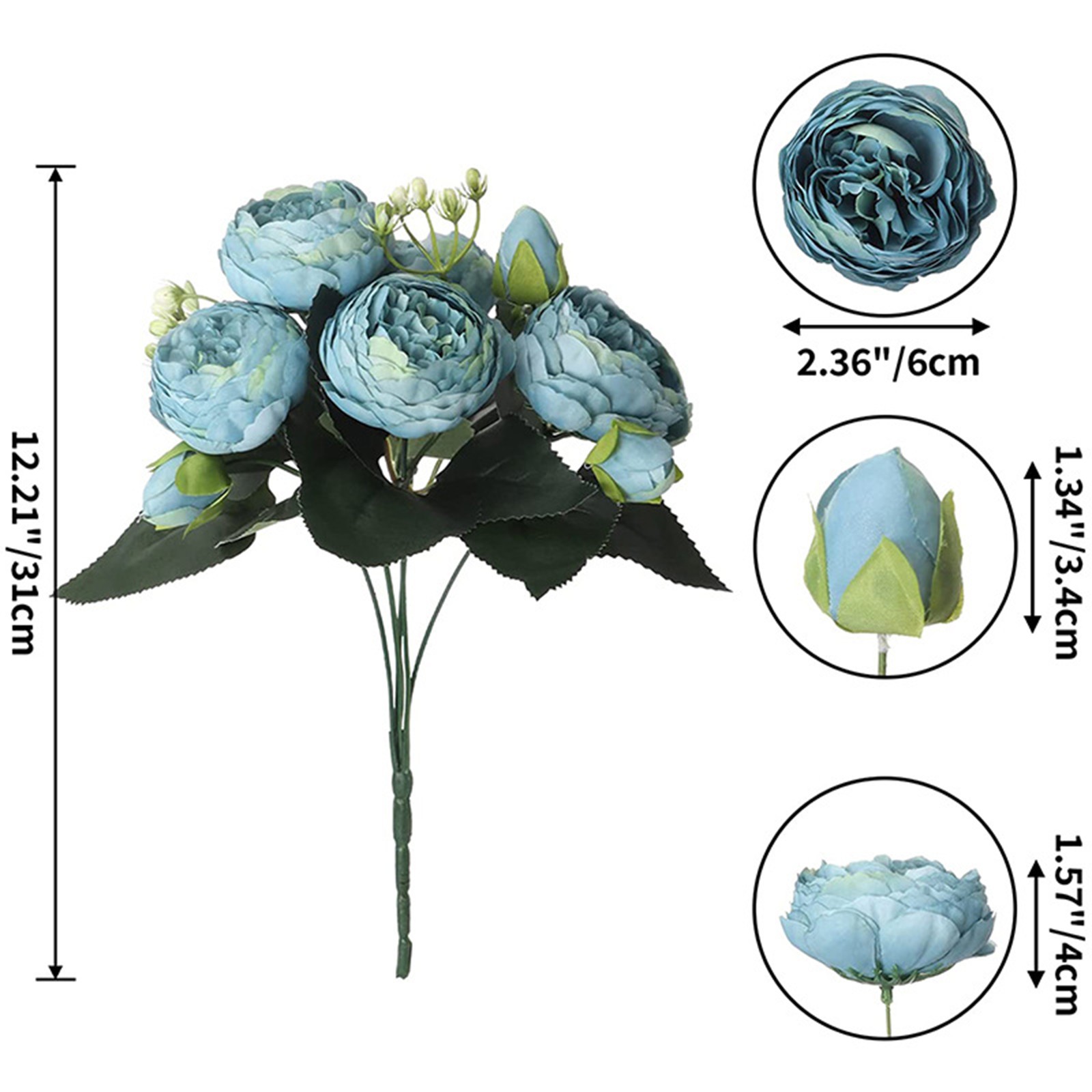 Bcfsvew Artificial Peony Flowers Rose Home Party Wedding Decorative ...