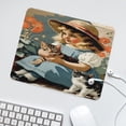 thumbnail image 6 of Girl Loved Cat Mouse Pad - Studio Series, Computer Mouse Mat with Anti-slip Rubber Base, Mouse Pad with Stitched Edge,Mouse Pad for Computers，Laptop 10"x12", 6 of 8