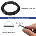 thumbnail image 2 of Unique Bargains 5/32" (4mm) 50ft (15M) 304 Stainless Steel Cable Wire Rope 7 x 7 Strands for Decking Railings, 2 of 5
