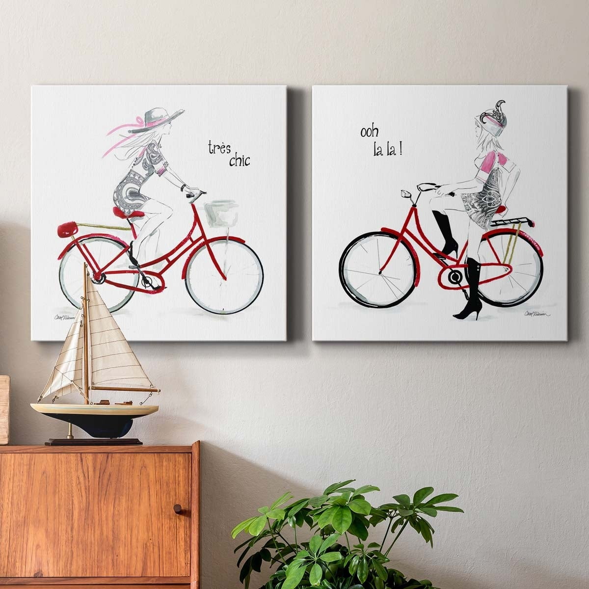 Lush Palm I - Premium Gallery Wrapped Canvas - Ready to Hang Set of 2 - 40 x 40 Each