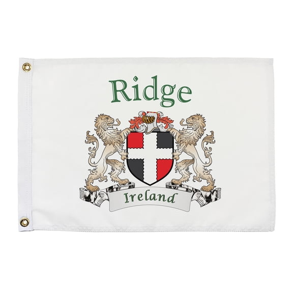Ridge Irish Coat of Arms Small White Flag - 16"x10.5" inches