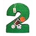 thumbnail image 2 of 20" Tall Sports Theme Number Two Pinata Green Color Sports Balls Party, 2 of 3