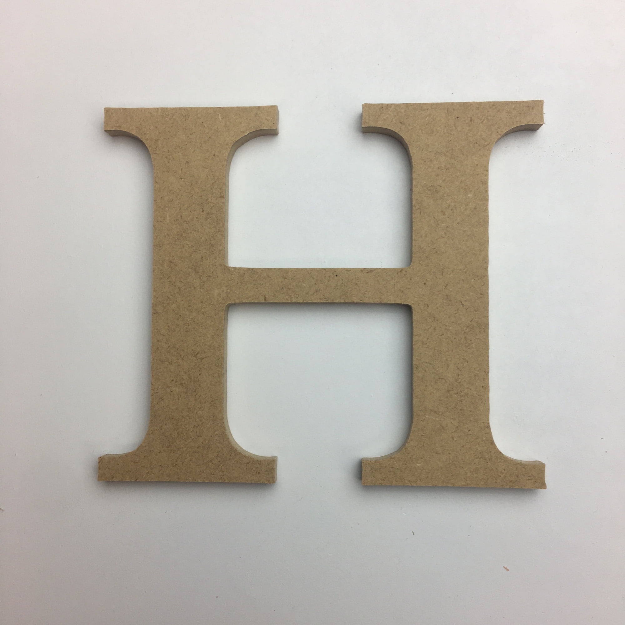Wood Craft Letter 4" Tall H, Unfinished Wooden Wall Letter, Times Font, BuildACross