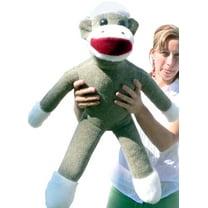 Big Plush Sock Monkey 28 inches Stuffed Animal Made in USA