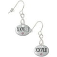 thumbnail image 1 of Delight Jewelry Silvertone Marathon with Pink Crystal Roman Numeral Silver tone Infinity French Earrings, 1 of 4