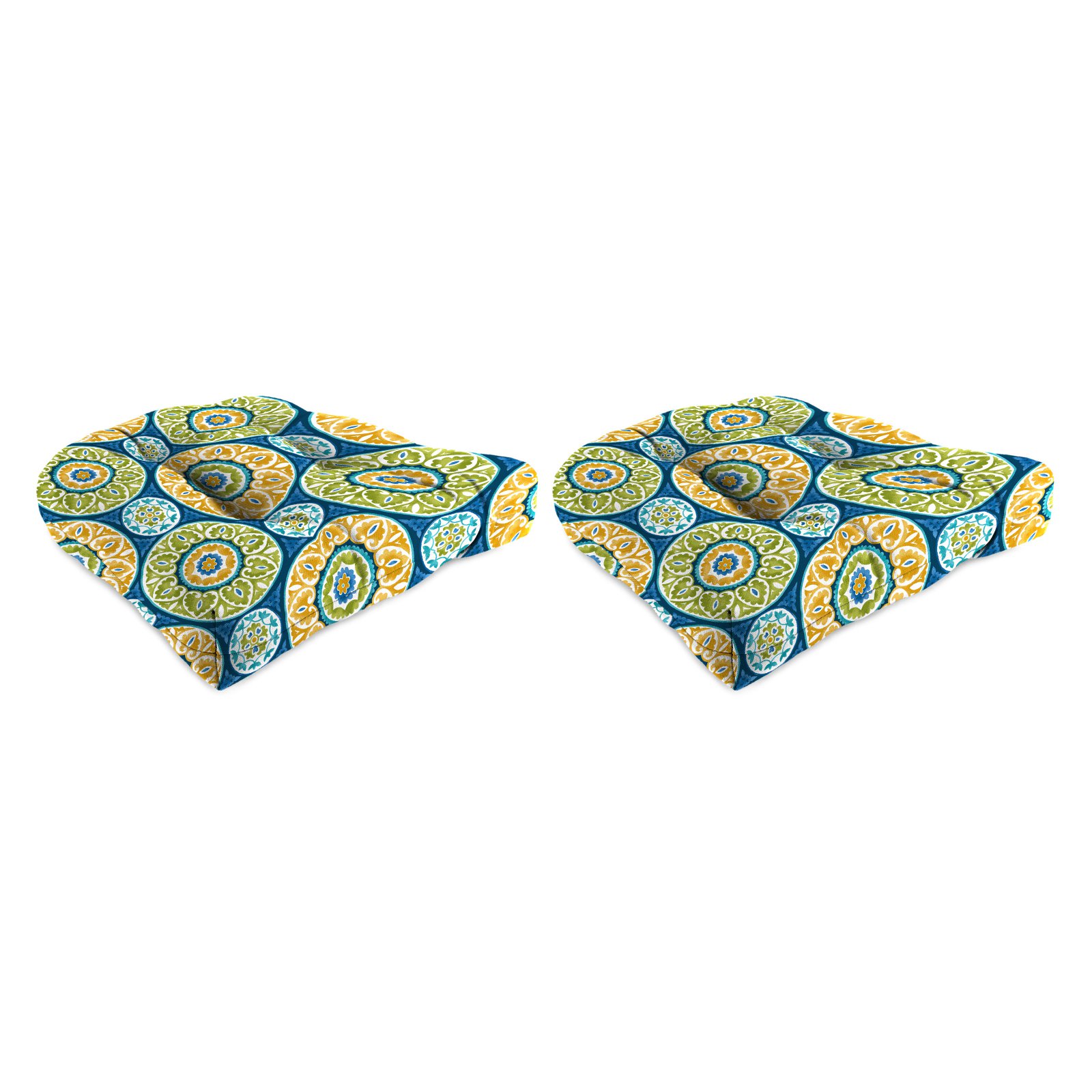 Jordan Manufacturing Capri Medallion Outdoor Wicker Chair Cushion Set of 2