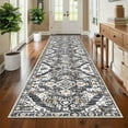 thumbnail image 5 of MeyJey Boho Indoor Hallway Runner Rug 2.6'x12', Oriental Non Slip Machine Washable Area Rug Distressed Vintage Floor Carpet for Bedroom Kitchen Dinning/Living/Laundry Room, Gray/Brown, 5 of 12