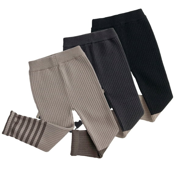 YTDSCS Kids Toddler Boys Girls Leggings，Baby Spring Fall Knit Pants Trousers Bottoms Newborn Elastic Tights Sports Casual Stretch Pants Kid Underpants for 12M-6Years