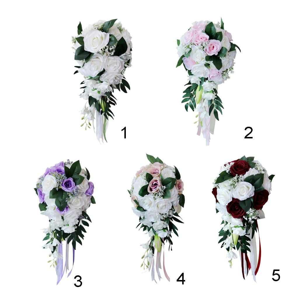 Wedding Bride Bridal Waterfall Artificial Hand Rose Flower ,