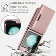thumbnail image 3 of for Samsung Galaxy Z Flip 7 FE / Z Flip 6 Wallet Case with Detachable Magnetic Credit Card Slots, Premium PU Leather Slim Fit Kickstand Drop Protective Anti-Scratch Skin Friendly Back Case, Rosegold, 3 of 8