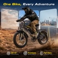 thumbnail image 6 of VARUN Electric Bike, 20" Fat Tire EBike for Adults with Peak 750W 48V 624Wh Removable Battery, Electric Mountain Bike for Men & Women with Top 20MPH 60Miles,7 Speed, Rear Rack, UL2849, 6 of 8