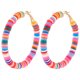 thumbnail image 4 of 1 par de aretes bohemios de arcilla polimérica, redondos, a la moda, coloridos, 4 of 5