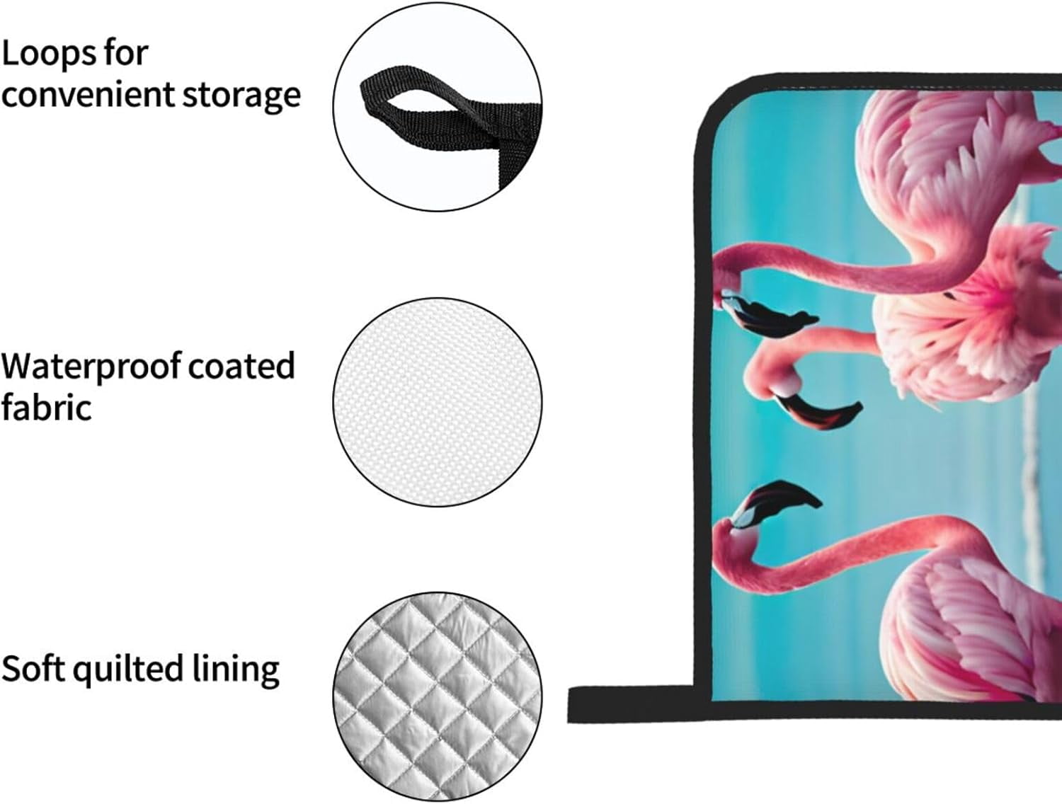 Flamingo Beach Print Oven Mitts and Pot Holders Sets of 4, Heat Resistant Kitchen Oven Gloves Hot Pads