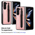 thumbnail image 2 of ELEHOLD for Samsung Galaxy Z Fold5 Luxury Leather Case,Premium Leather Slim Lightweight with Pen Slot Stylus Pen Included Shockproof Anti-Fingerprint Case for Samsung Z Fold5 2023, Pink, 2 of 9