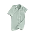 thumbnail image 1 of SUNSIOM Pyjamas pour Bébé Combinaisons Col Rabattu Manches Courtes Vêtements de Nuit Boutons Poche Dormeuses Justaucorps, 1 of 6