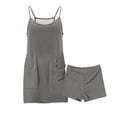 thumbnail image 3 of Girls Summer Solid Pocket Strap Shorts Casual Two Piece Outfit for Kids Girls Everyday Comfortable Playwear Set from Summer Wardrobe, 3 of 3