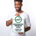 thumbnail image 4 of Sigo Signs, Designated Smoking Area Sign, Please Use Cigarette Bins Sign, 10x14 Inches, Rust Free .040 Aluminum, Fade Resistant, Made in USA, 4 of 4