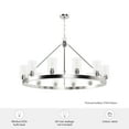 thumbnail image 7 of Hunter - Hartland 12-light Brushed Nickel, Extra Large Chandelier, Dimmable, Transitional Style, Wagon Wheel Shaped, for Bedrooms, Dining, Living Rooms - 13059, 7 of 7