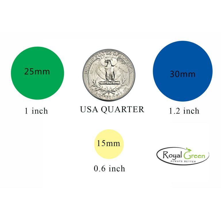 Gold Seal Stickers 1 Round 25 mm, Dot Glitter Stickers one inch rounds -  120 pack by Royal Green