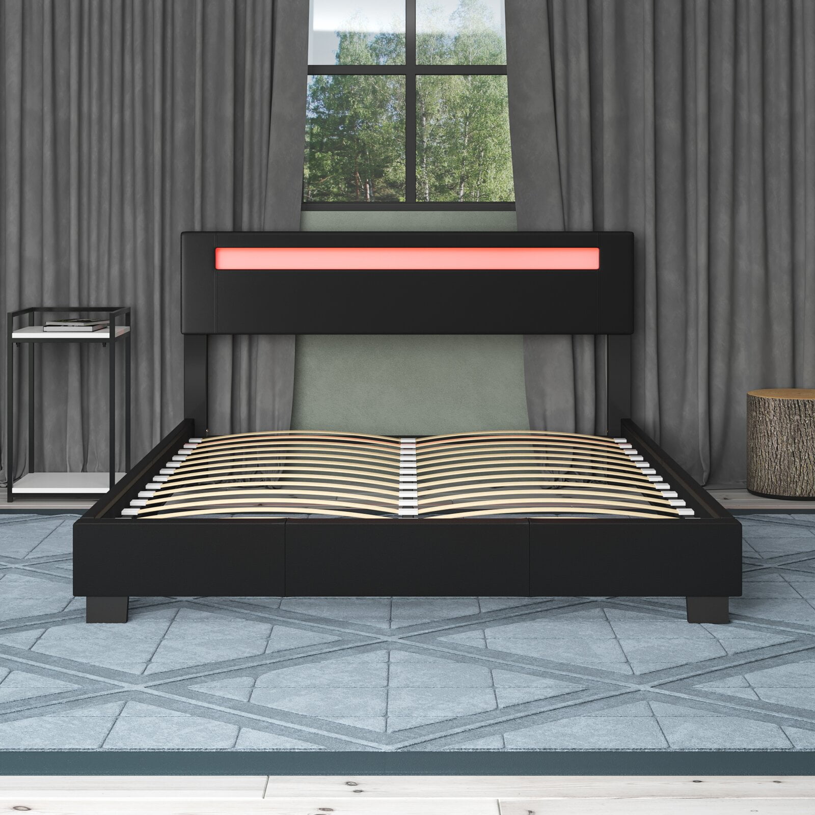 Aughe Upholstered Low Profile Platform Bed