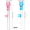 thumbnail image 2 of Training Chopsticks, Kids Training Chopsticks, 2 Pairs Kitten Kids Chopsticks, Safe Chopsticks Helper, Heat Resistant Silicone Child Chopsticks with Guide Practice, Training Chopsticks For Kids, 2 of 9