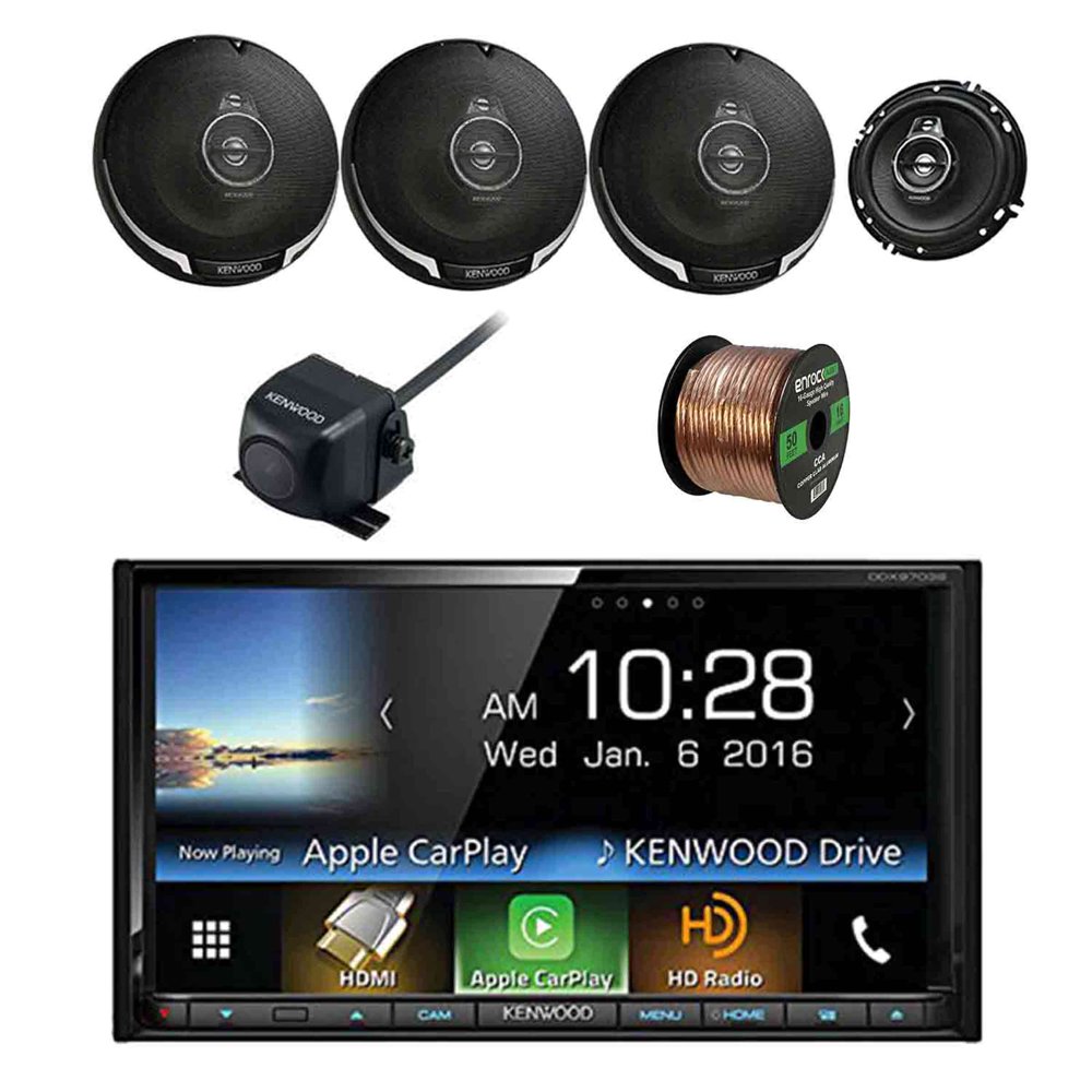 Kenwood DDX9703S 2DIN Car Stereo Receiver w/Kenwood CMOS130 Rearview