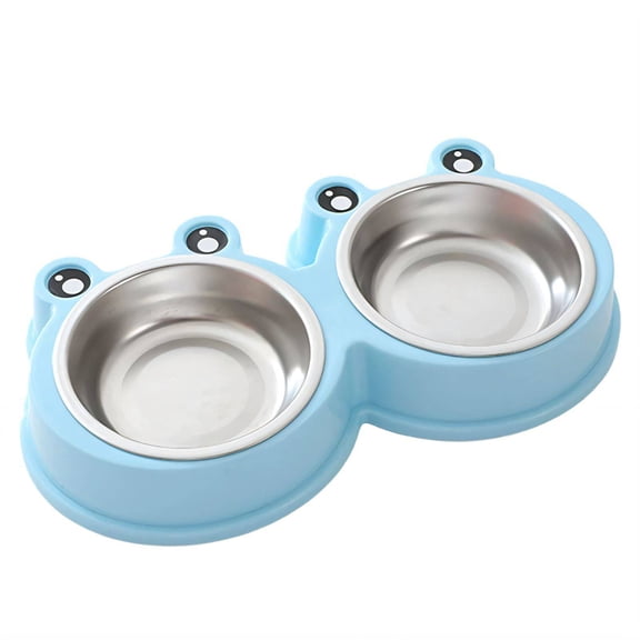 BESTSKY Cat Food Bowl,Double Bowl Design Cat Bowls,Non-Slip Base Elevated Dog Bowls