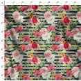 thumbnail image 4 of Soimoi Jaune Rayonne Tissu Rayé & Grandiflora Roses Floral Décor Tissu Imprimé Yard 42 Pouces de Large, 4 of 4
