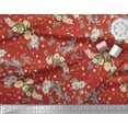 thumbnail image 3 of Soimoi polyester Crepe Fabric Leaves,Moth & Magnolia Floral Print Fabric by Yard 52 Inch Wide, 3 of 3