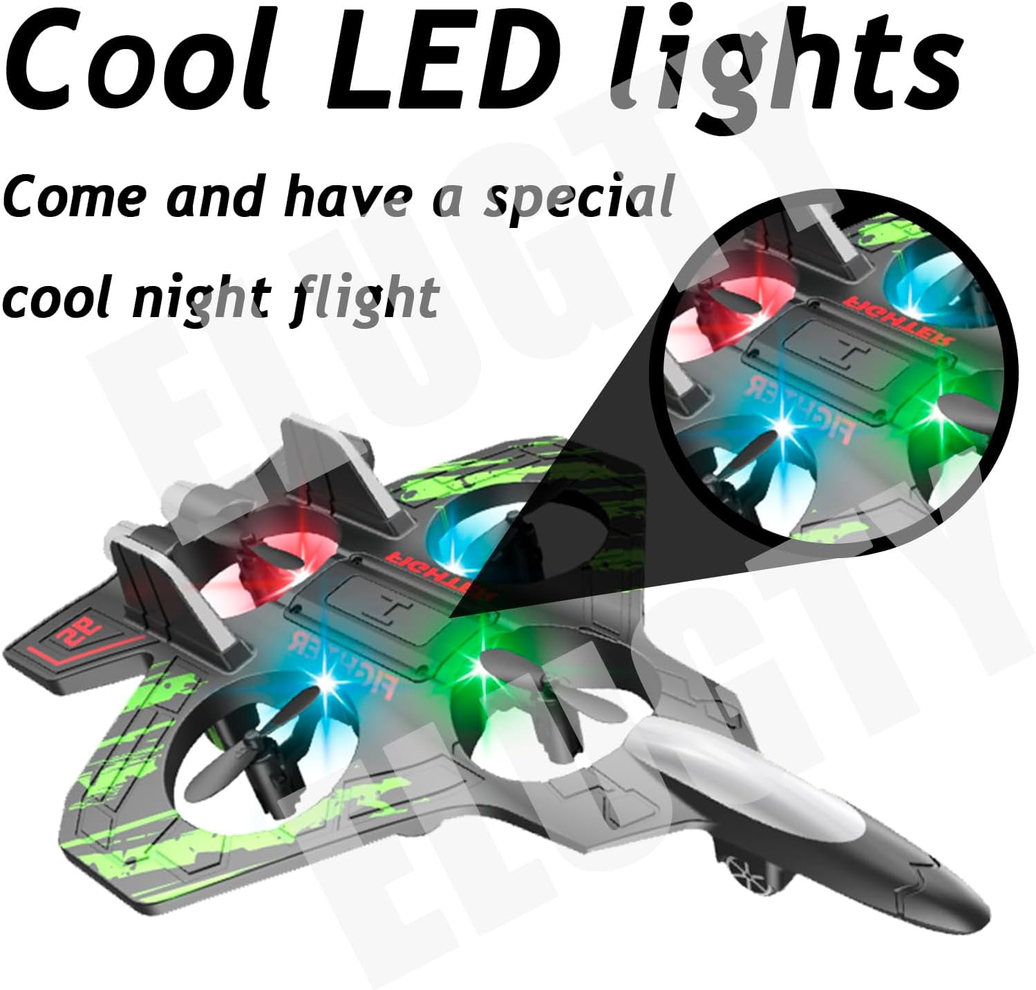 2025 New Christmas Remote Control Helicopter, Morereinforce Official - Morere Inforce Remote Control Airplane Fighter, Remote Control Fighter Jet Model Toy with LED Lights (Gravity Remote,Blue)