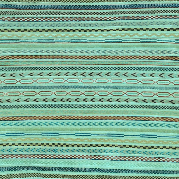 Ahgly Company Indoor Square Abstract Light Blue Modern Area Rugs, 7' Square