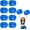 Mixed Blue, variant on 8 PCS Metallic Cheerleading Pom Pom for Team Spirit Sports Dance Cheering Kids Adults