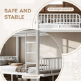thumbnail image 5 of Leumius Full over Full Bunk Bed Frame with Ladders & Guardrails, Metal Bunk Bed Frame with Upgraded Safety Round-Pipe Design, Can Transformed into 2 Platform Bed for Teens Adults White, 5 of 8